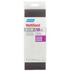 NORTON 48465 3" X 18" 50 GRIT ALUMINUM OXIDE PORTABLE BELT COARSE H/P 2 PACK