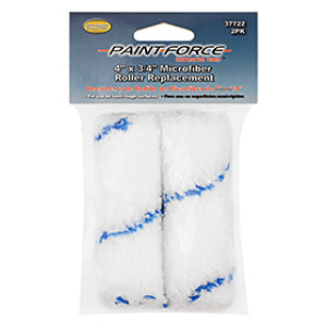 PAINT-FORCE 37722 4" X 3/4" NAP MICROFIBER MINI ROLLER REFILLS 2 PACK