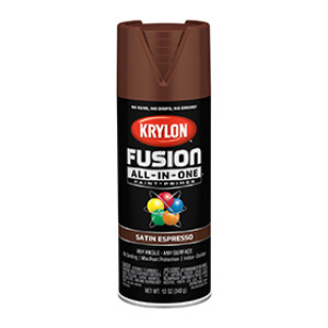 KRYLON K02738007 FUSION ALL-IN-ONE SATIN ESPRESSO 12 OZ INDOOR - OUTDOOR