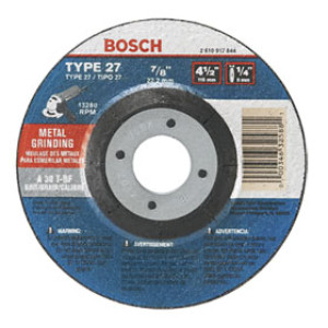 BOSCH GW27M451 GRINDING WHEEL TYPE 27 4-1/2" X 1/4" X 5/8" FOR METAL A30T