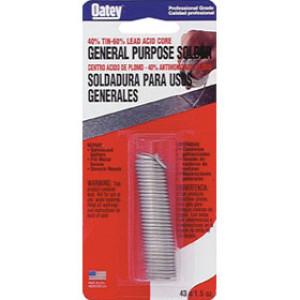 OATEY 53015 4 OZ 40/60 ACID CORE SOLDER GENERAL PURPOSE