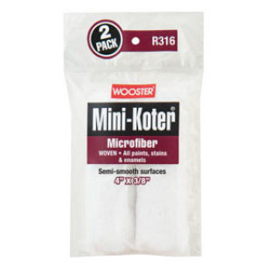 WOOSTER MINI-KOTER R316-4 4" X 3/8" MICROFIBER ROLLER COVER 2-PACK