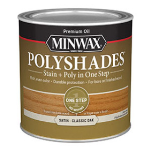 MINWAX 213704444 370 POLYSHADES SATIN CLASSIC OAK STAIN