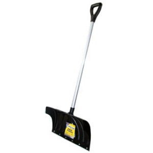 G-FORCE 52972 21" POLY SNOW PUSHER D-GRIP STEEL HANDLE W/METAL EDGE WEAR STRIP