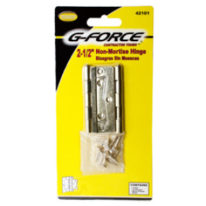 G-FORCE 42101 2-1/2" NON-MORTISE HINGE BRASS PLATE (PAIR)