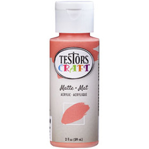 RUST-OLEUM TESTORS CRAFT 297479 2 OZ ACRYLIC MATTE PAINT CORALCOVE WATER-BASED