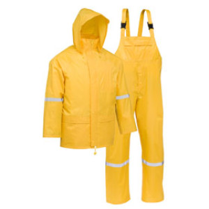 WEST CHESTER 44338/2XL 2-XLARGE 3-PC POLY/PVC YELLOW RAIN SUIT REFLECTIVE TAPE
