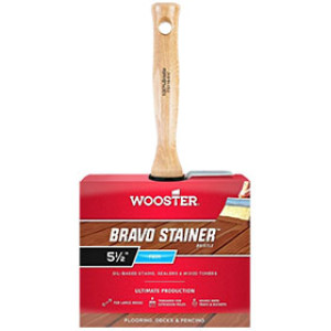 WOOSTER BRAVO STAINER F5116 5-1/2" 100% WHITE CHINA BRISTLE THREADED HANDLE