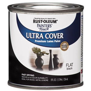 RUST-OLEUM PAINTER'S TOUCH 1976730 ULTRA COVER FLAT BLACK LATEX PAINT
