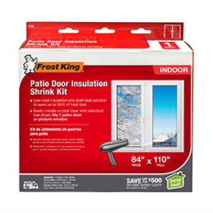 FROST KING V76H 18355 84" X 110" INDOOR PATIO DOOR SHRINK INSULATION KIT (1PK)