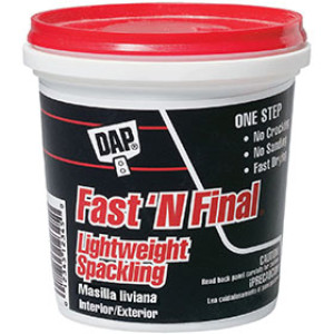 DAP 12141 FAST'N FINAL READY TO USE LIGHTWEIGHT SPACKLING PUTTY WHITE 16 OZ