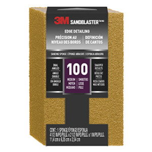 3M 9560 SANDBLASTER DUAL ANGLE 100 GRIT SANDING SPONGE 4.5" X 2.5" X 1"