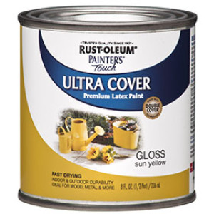 RUST-OLEUM PAINTER'S TOUCH 1945730 ULTRA COVER GLOSS SUN YELLOW LATEX PAINT