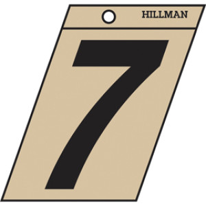 P-T 839472 3" BLACK ON GOLD NUMBER 7 ANGLE-CUT MYLAR SELF ADHESIVE