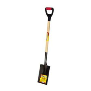 G-FORCE 52918 GARDEN SPADE 42" WOOD D-HANDLE WITH RUBBERIZED GRIP