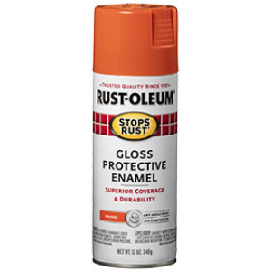 RUST-OLEUM STOPS RUST 214084 12 OZ PROTECTIVE ENAMEL GLOSS ORANGE SPRAY PAINT
