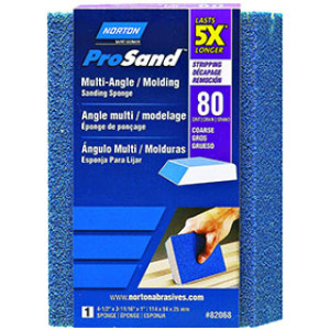 NORTON PROSAND 82068 4-1/2" X 3-11/16" X 1" 80 GRIT MULTI ANGLE SANDING SPONGE
