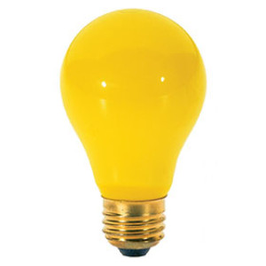 SATCO S3938 60W A19 YELLOW BUG LIGHT BULB (2PK)