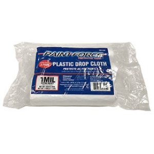 PAINT-FORCE 09125 9' X 12' 1 MIL PLASTIC DROP CLOTH (3-PACK)