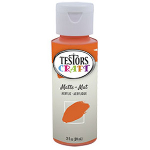 RUST-OLEUM TESTORS CRAFT 292424A 2 OZ ACRYLIC MATTE PAINT ORANGE WATER-BASED