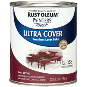 RUST-OLEUM PAINTER'S TOUCH 1964502 ULTRA COVER GLOSS COLONIAL RED LATEX PAINT