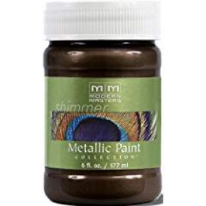 MODERN MASTERS ME525-06 6 OZ ENGLISH BROWN SATIN METALLIC PAINT OPAQUE