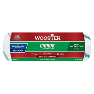 WOOSTER CIRRUS R194-9 9" X 1/2" WHITE/GREEN STRIPE POLYAMIDE ROLLER COVER