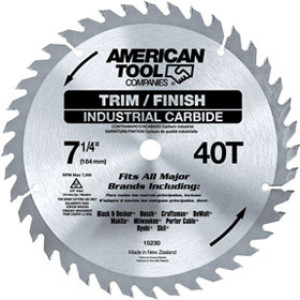 IRWIN SPRINT 15230ZR 7-1/4" CIRCULAR SAW BLADE 40 TOOTH CARBIDE