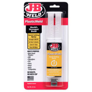 J-B WELD 50132 25 ML PLASTICWELD SYRINGE QUICK SETTING EPOXY 5 MIN OFF WHITE