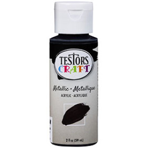 RUST-OLEUM TESTORS CRAFT 292492 2 OZ ACRYLIC METALLIC PAINT BLACK WATER-BASED