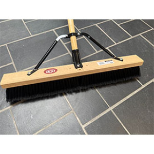 DQB 09940 24" GREY POLY FINE CLEANING CONTRACTOR SWEEP BROOM COMPLETE 60" HNDL