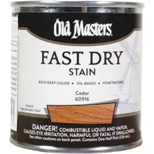 OLD MASTERS 60916 CEDAR FAST DRY WOOD STAIN 1/2 PINT
