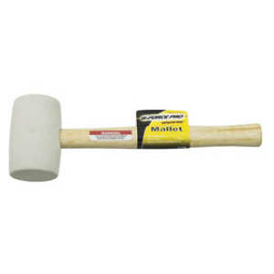 G-FORCE 21108 16 OZ WHITE RUBBER MALLET WOOD HANDLE