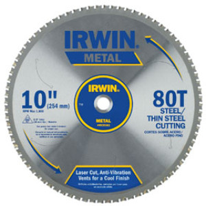 IRWIN 4935561 10" X 80T MC FERROUS STEEL CIRCULAR SAW BLADE 5/8" ARBOR