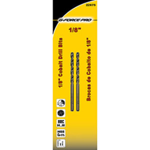G-FORCE 22675 1/8" COBALT DRILL BIT 2 PER CARD