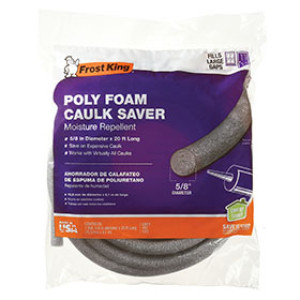 FROST KING C23H 21508 5/8" X 20' POLY FOAM CAULK SAVER BACKER ROD