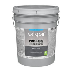 VALSPAR 71000.008 PRO-HIDE SILVER 5000 FLAT WHITE INTERIOR LATEX PAINT