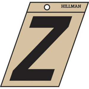 P-T 839450 3" BLACK ON GOLD LETTER Z ANGLE-CUT MYLAR SELF ADHESIVE