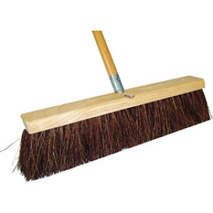 DQB 10702 18" HEAVY DUTY PALMYRA GARAGE SWEEP BROOM 4" TRIM 2 THREADED HOLES