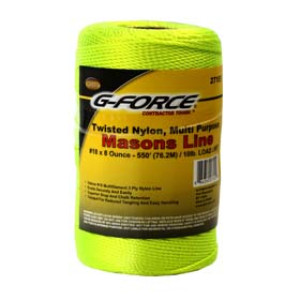 G-FORCE 27155 TWISTED NYLON MASON LINE - YELLOW #18 X 1/2 LB. (550') TUBE