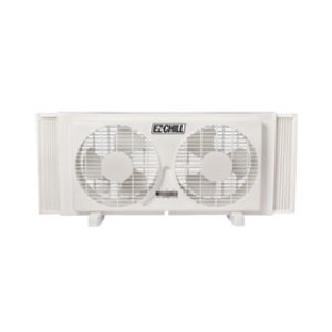 MR BRANDS 01282 EZ-CHILL 9" WHITE PORTABLE TWIN WINDOW FAN