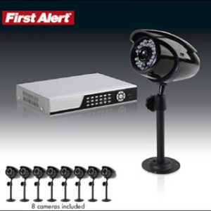 FIRST ALERT 8800 8 CHANNEL H.264 320GB HD DVR CAMERA SYSTEM, INCLUDES 8 ANALOG