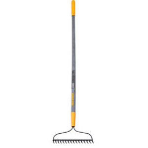 AMES 2811600 16 TINE BOW RAKE TEMPERED STEEL HEAD HARDWOOD HANDLE 10" GRIP