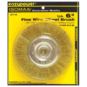 EAZYPOWER 87118 6" FINE WIRE WHEEL BRUSH 1/2" BORE - ELECTRIC GRINDERS 1-PACK
