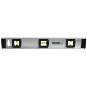 JOHNSON 1300-1800 18" ALUMINUM TOP READ LEVEL WITH RULED WORK EDGE 3 VIALS