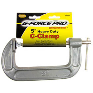 G-FORCE 25009 5" C-CLAMP T-BAR HANDLE AND SWIVEL PAD