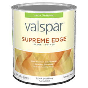 VALSPAR 32004.005 SUPREME EDGE SATIN CLEAR INTERIOR PAINT & PRIMER