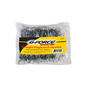 G-FORCE 43190 1/8" X 4" STRAIGHT PEGBOARD HOOKS BULK