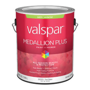 VALSPAR 26003.007 MEDALLION PLUS SATIN TINT BASE EXTERIOR PAINT + PRIMER