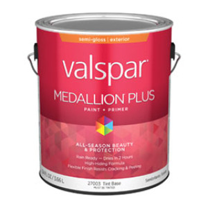 VALSPAR 27003.007 MEDALLION PLUS SEMIGLOSS TINT BASE EXTERIOR PAINT + PRIMER